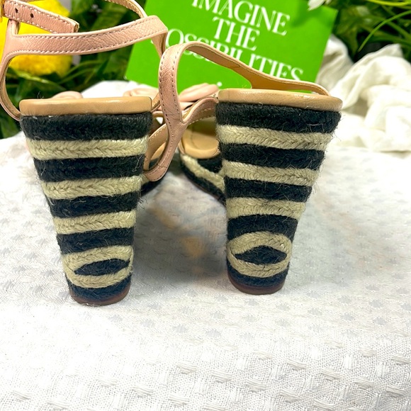 Kate spade Jill sandals shoes wedges pale pink rosettes 7 - Picture 9 of 11